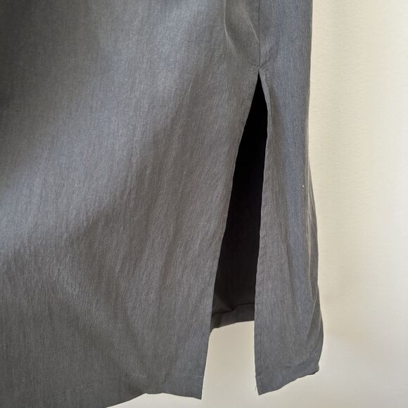 Elle Grey Womens Midi Shirt Dress Gray M Collared Utility Belted Minimalist NWT - Picture 6 of 16